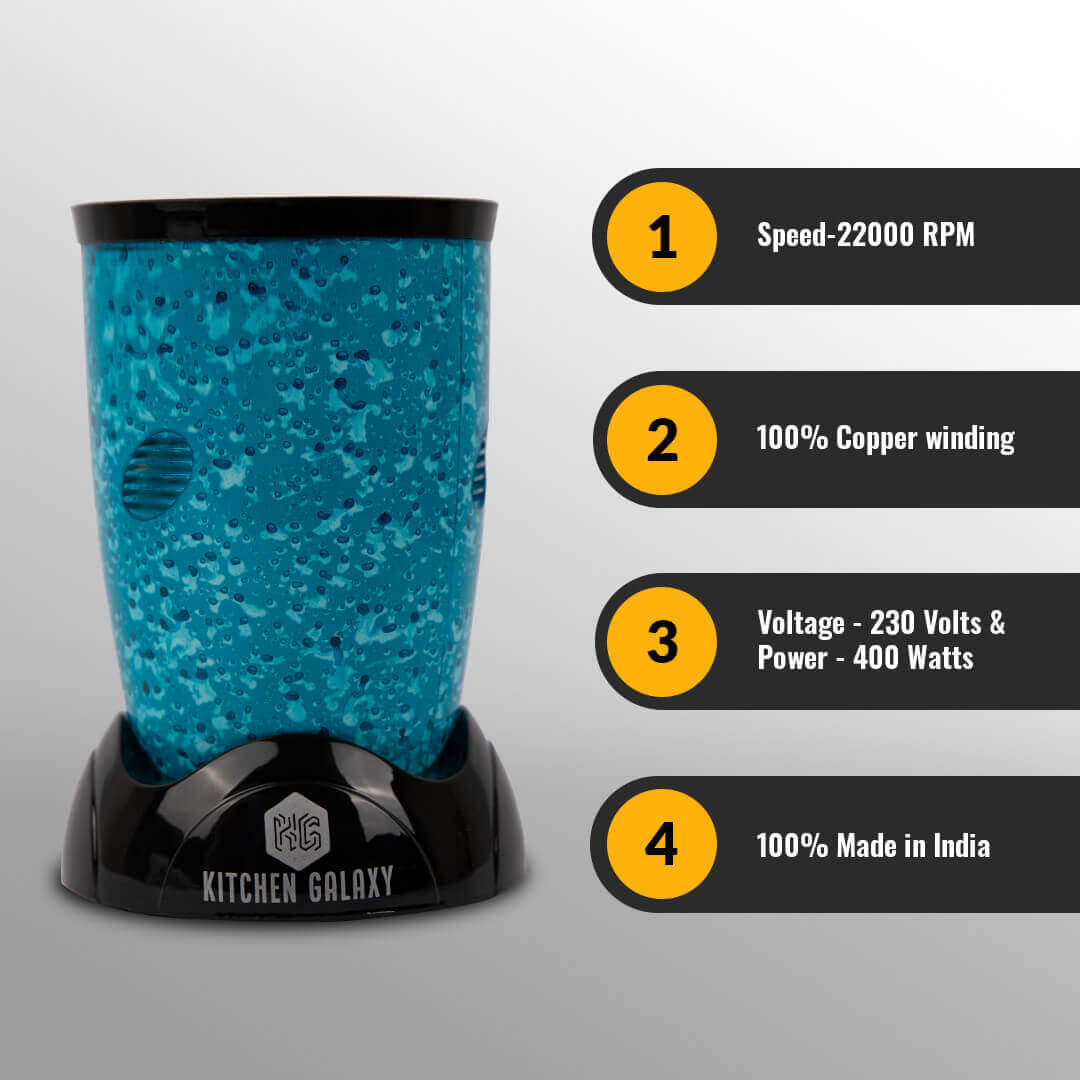 Kitchen Galaxy Bullet Mixer Grinder - 2 Jar Model + Chopper Jar + Juicer Jar |Printed Series