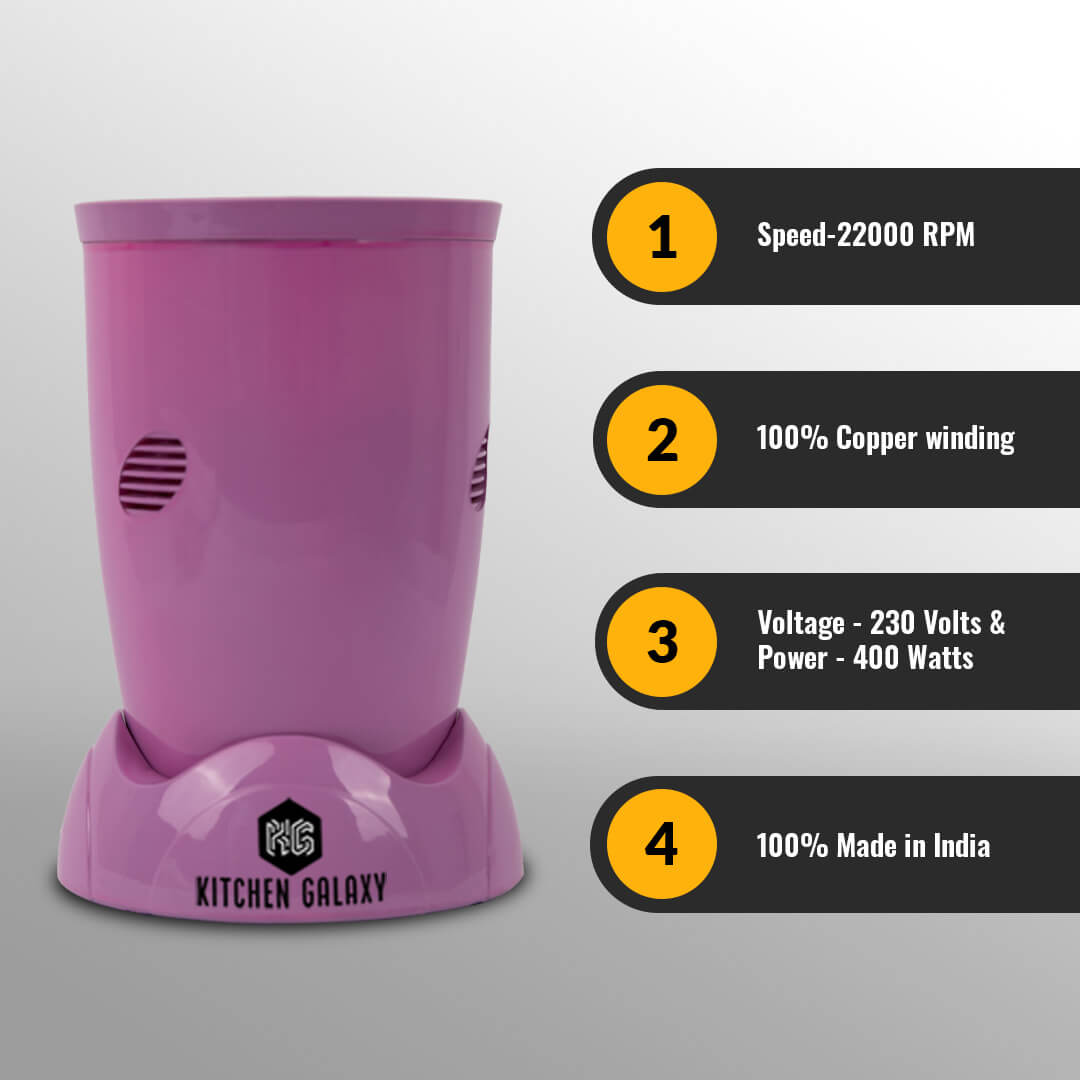 Kitchen Galaxy Bullet Mixer Grinder - 3 Jar Model + Juicer Jar |Glossy Series