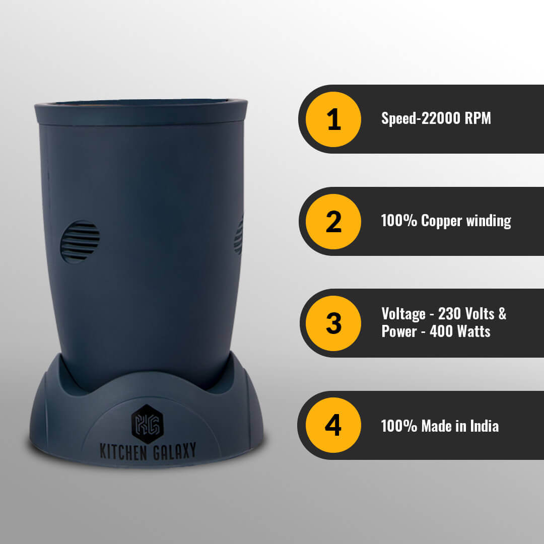 Kitchen Galaxy Bullet Mixer Grinder - 2 Jar Model + Chopper Jar | Matte Series