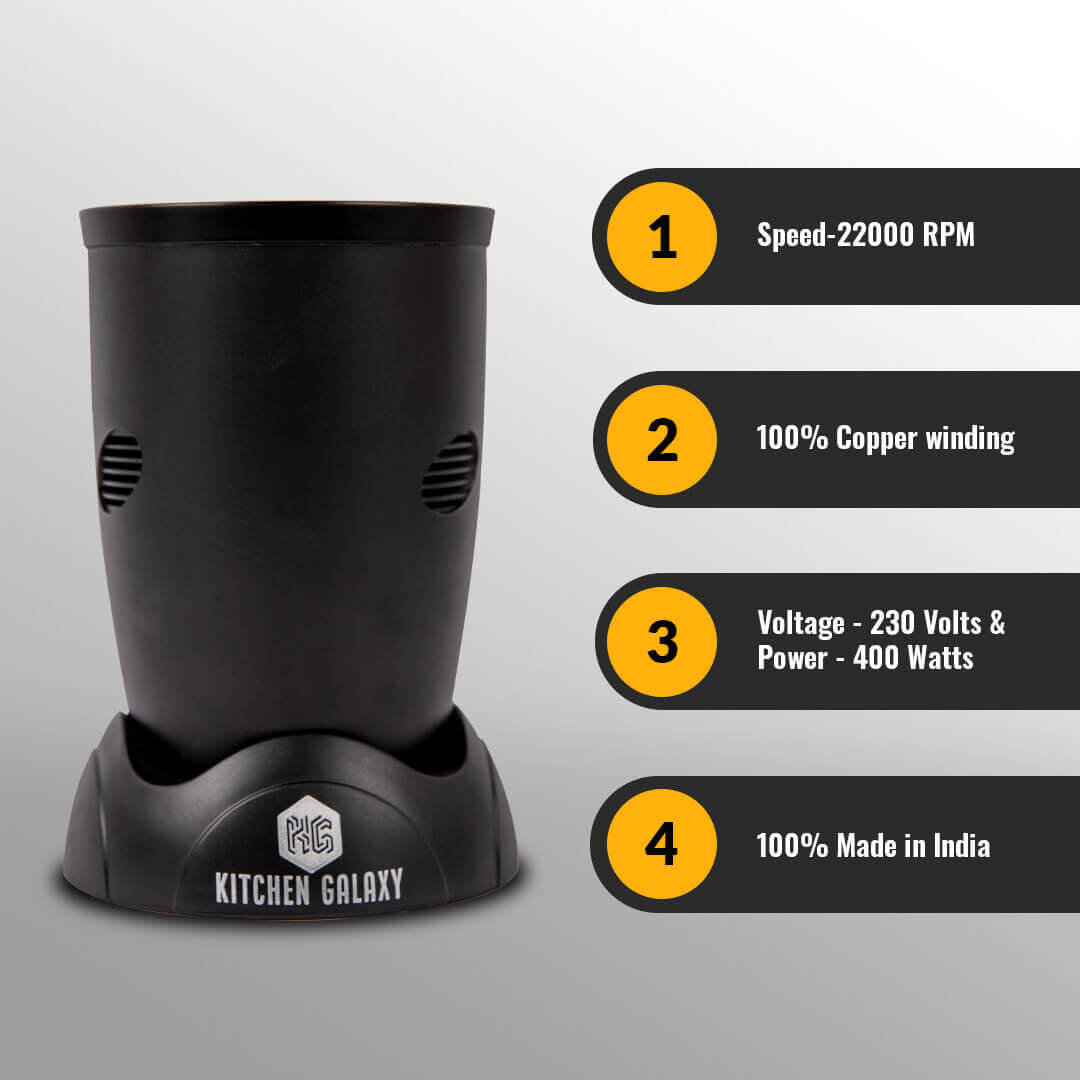 Kitchen Galaxy Bullet Mixer Grinder - 2 Jar Model + Juicer Jar | Matte Series